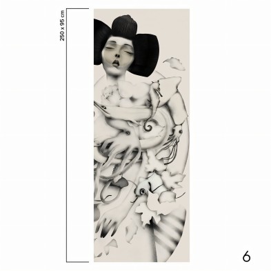 Geiko Mural de papel pintado ecológico autoadhesivo para paredes y superficies lisas. Pieza 6 Lokoloko