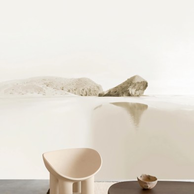 Monsul Brown Beach. Self-Adhesive eco-friendly wallpaper mural for walls living room or dining room. Lokoloko