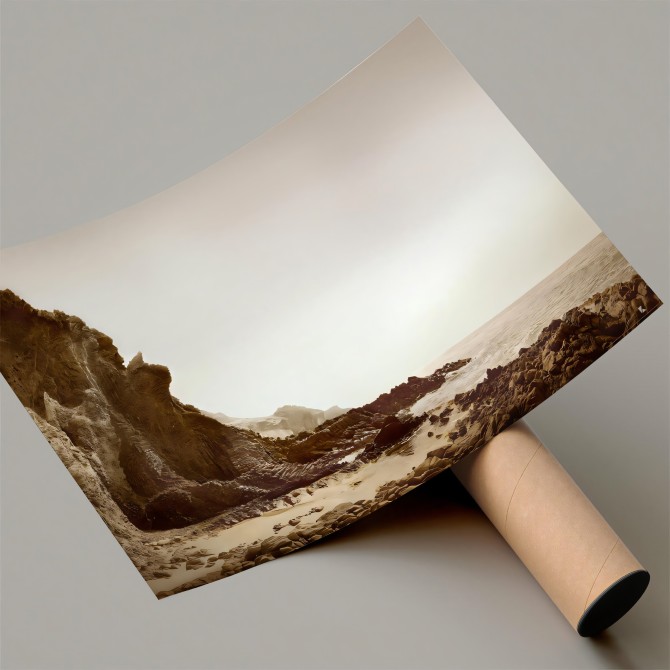 Póster fotográfico en papel ecológico texturizado de Cala del Barranco en Parque Natural Cabo de Gata. Lokoloko