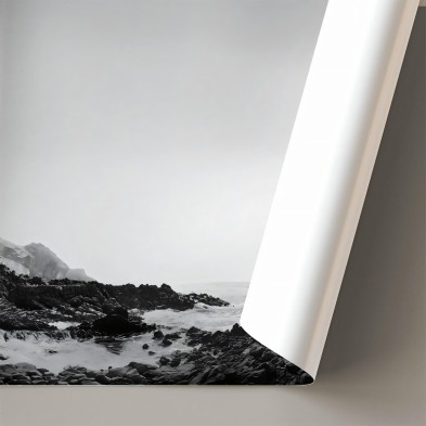 Póster fotográfico en papel ecológico texturizado. Cala del Barranco Parque Natural Cabo de Gata, blanco y negro. Lokoloko