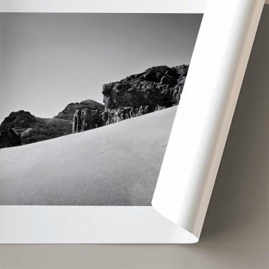 Photographic poster on textured eco-friendly wallpaper the Cala Grande in the Cabo de Gata Níjar Park, black and white. Lokoloko