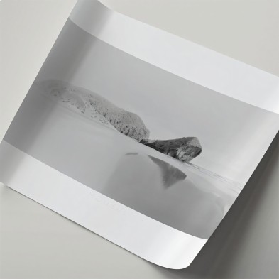 Photographic poster on textured eco-friendly wallpaper of Mónsul beach, Almería. Black and white. Lokoloko