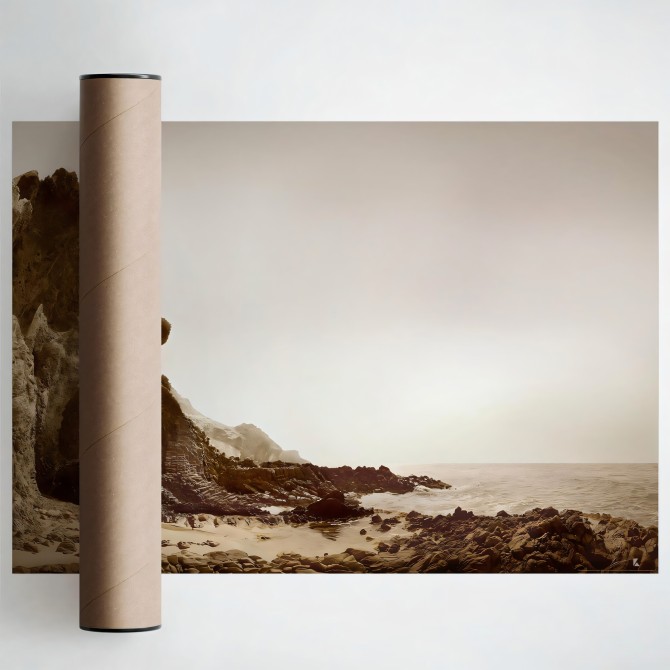 Póster fotográfico en papel ecológico texturizado de Cala del Barranco en Parque Natural Cabo de Gata. Lokoloko