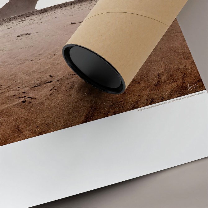 Photographic poster on textured eco-friendly wallpaper of Monsul Beach with Dune, earth tones. Lokoloko