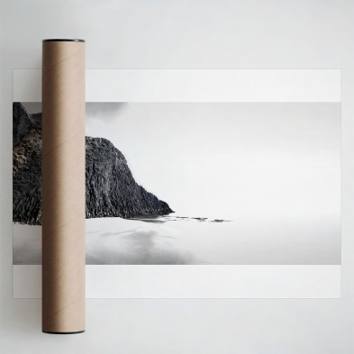 Photographic poster on textured eco-friendly wallpaper of Punta del Barronal Beach. Lokoloko