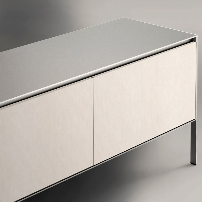 Fabric Mojacar. Self-Adhesive eco-friendly PVC-free Texture wallpaper living room sideboard.