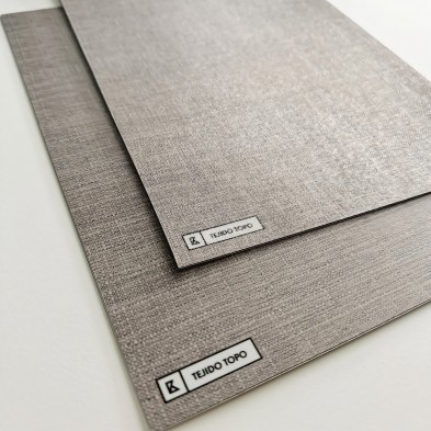 Topo fabric. Washable textured vinyl, ecological inks, water resistant, fabric texture or matte finish. Lokoloko