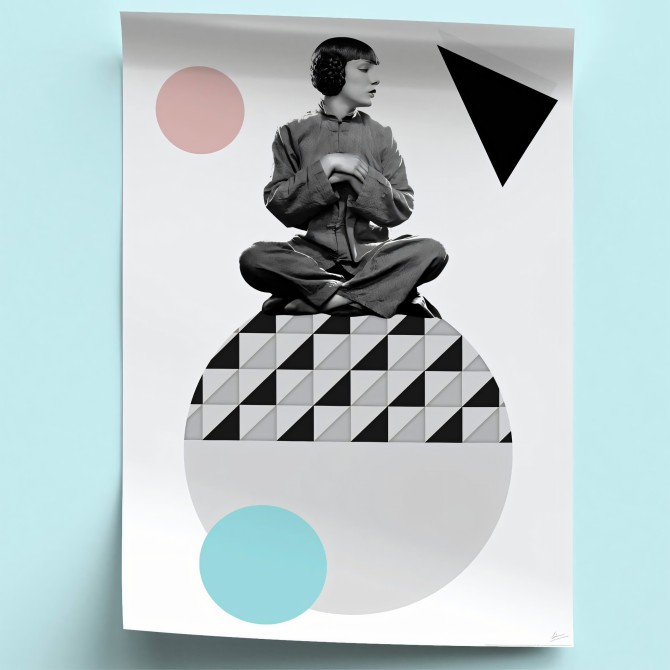 Póster de diseño moderno con geometría