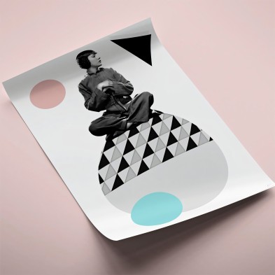 Póster de diseño moderno con geometría