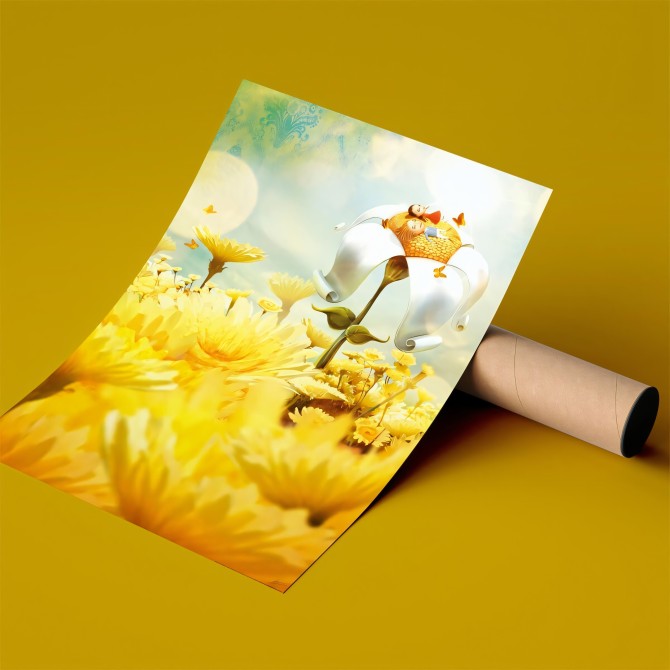 Póster infantil. Un día de sol