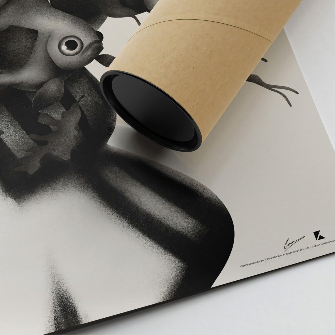 Detalle de una ilustración de geiko en blanco y negro con estilo tradicional.