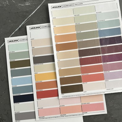 Muestrario Colores lisos de vinilo con textura madera, tintas ecologicas, lavable, opacos para forrar muebles. Lokoloko