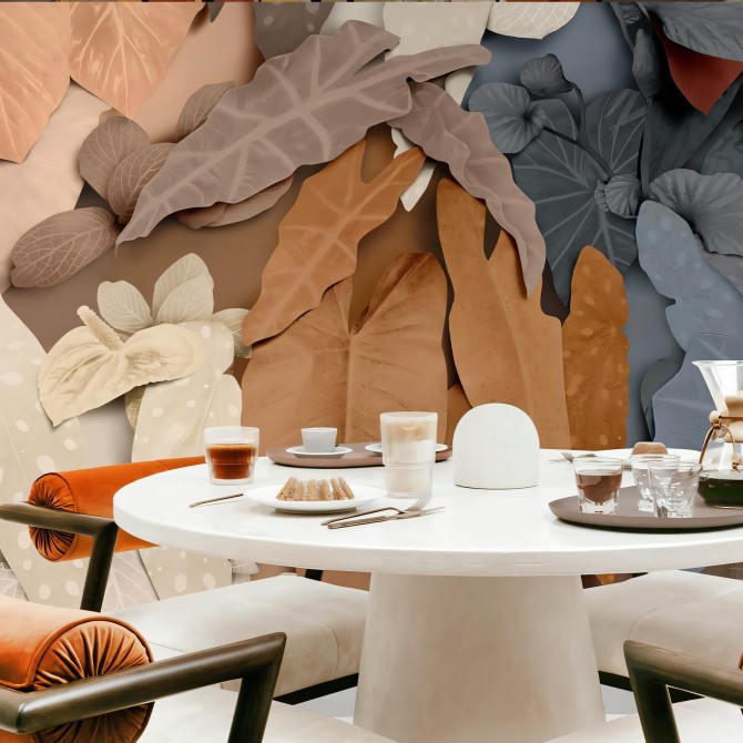 Linneo Mural de papel pintado ecológico autoadhesivo para paredes de salon y comedor. Lokoloko