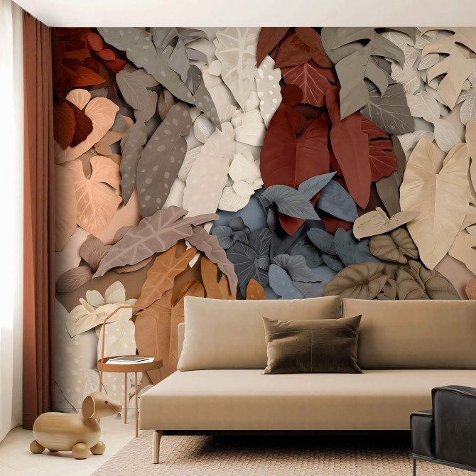 Linneo Mural de papel pintado ecológico autoadhesivo para paredes de salon y comedor. Lokoloko