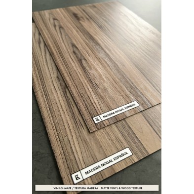 Spanish Walnut wood vinyl to cover kitchen and bathroom furniture, waterproof, opaque. Matte or wood texture. Lokoloko