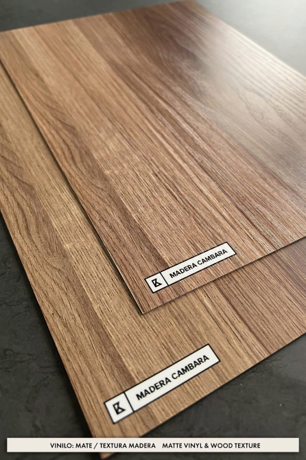 Cambara wood vinyl to cover kitchen and bathroom furniture, waterproof, opaque. Matte or wood texture. Lokoloko