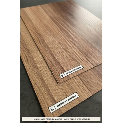 Cambara wood vinyl to cover kitchen and bathroom furniture, waterproof, opaque. Matte or wood texture. Lokoloko