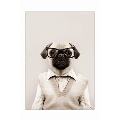 Póster decorativo de animal fashion. Modelo Pug|Lokoloko