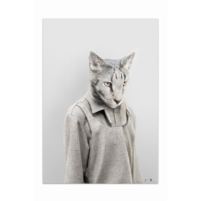 Lámina decorativa de un gato singapura humanizado