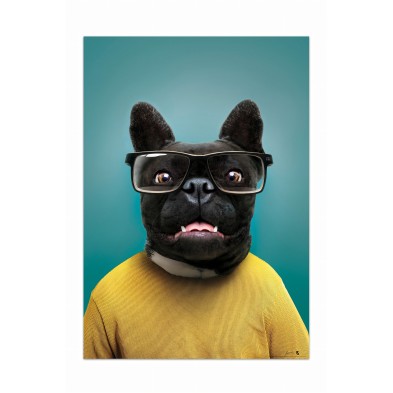 Cool little dog decorative poster portrait