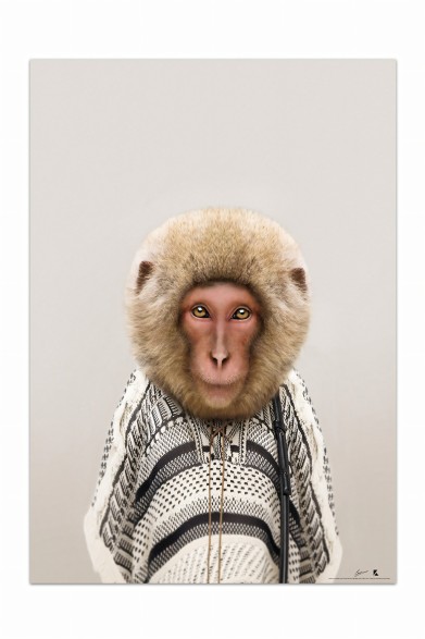 Póster decorativo de animal fashion. Modelo Mono|Lokoloko