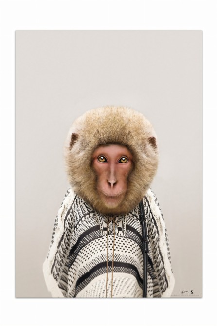 Póster decorativo de animal fashion. Modelo Mono|Lokoloko