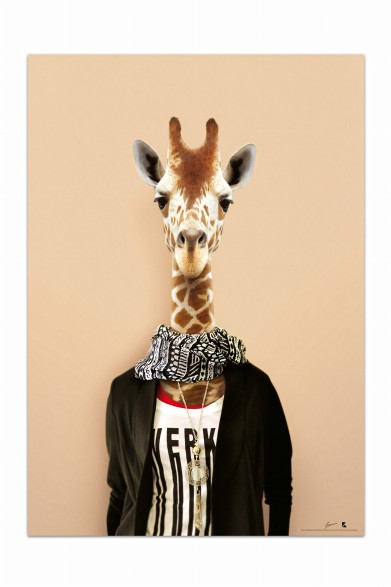 Póster decorativo de animal fashion. Modelo Jirafa|Lokoloko
