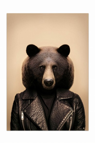Póster decorativo de animal fashion. Modelo Oso Pardo|Lokoloko