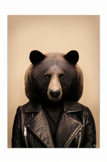 Póster decorativo de animal fashion. Modelo Oso Pardo|Lokoloko