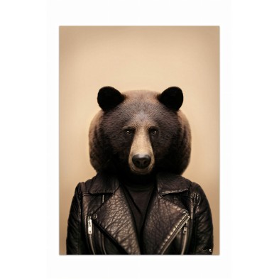 Póster decorativo de animal fashion. Modelo Oso Pardo|Lokoloko