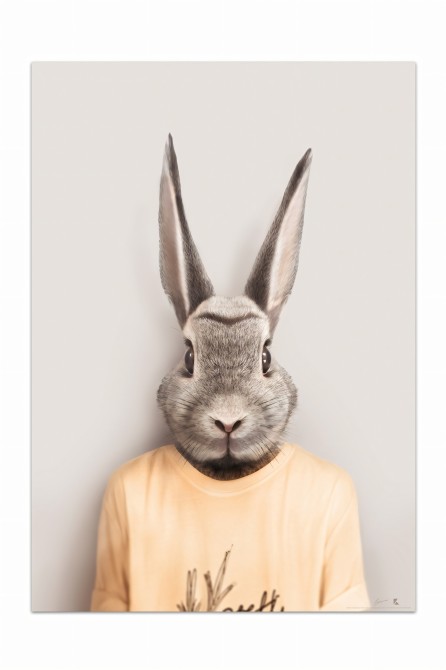 Poster decorative fashion animal. Rabbit model | Lokoloko