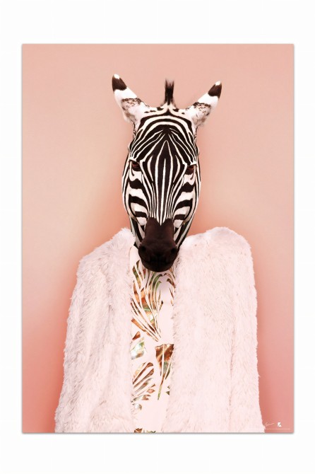 Póster decorativo de animal fashion. Modelo Cebra
