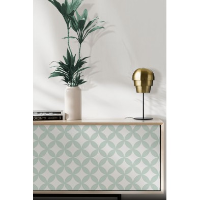 Mosaico circulos menta serena. Vinilo Mate. 95cmx120cm