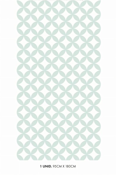 Mosaico circulos menta serena. Vinilo Mate. 95cmx120cm