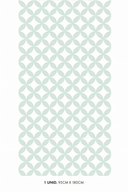 Mosaico circulos menta serena. Vinilo Mate. 95cmx120cm