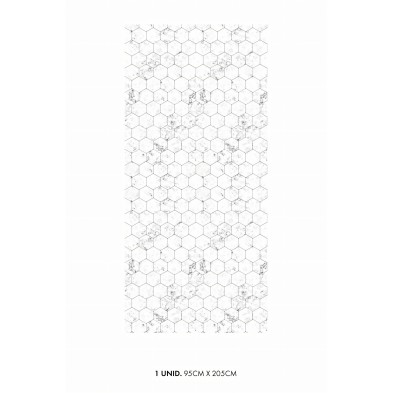 Marble hexagonal tiles. Matte Vinyl. 95x205cm