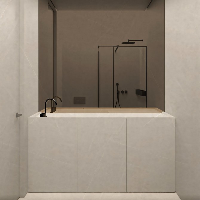 Vinilo Piedra Arena para forrar muebles y paredes de baños o aseos. Resistente al agua, antibacterias, tintas eco Lokoloko