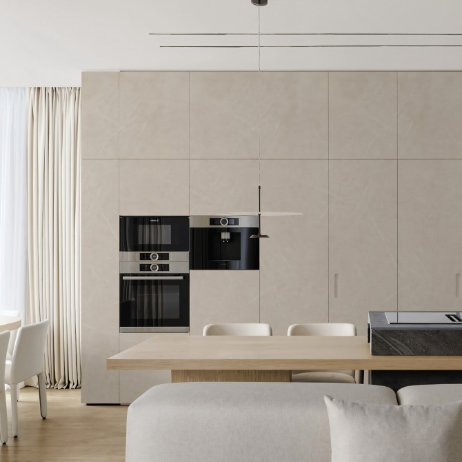 Vinilo Piedra Arena para forrar muebles de cocinas. Ignifugo y resistente al agua y productos de limpieza. Lokoloko