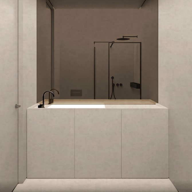 Ibiza Stone vinyl for covering furniture and walls in bathrooms or toilets. Water-resistant, antibacterial, and eco-friendly