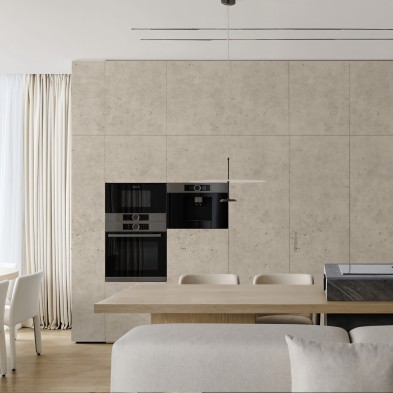 Cantabria Stone vinyl for covering kitchen cabinets. Fireproof, water-resistant, and resistant to cleaning products. Lokoloko