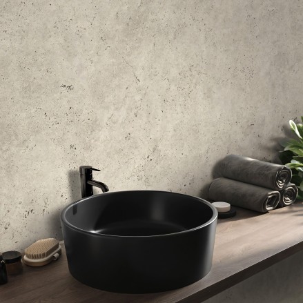 Cantabria Stone vinyl for bathroom and toilet tile walls. Water-resistant, antibacterial, and eco-friendly inks.