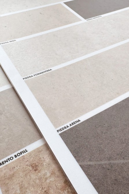 Samples. Cements, concrete and stones. Matte vinyl