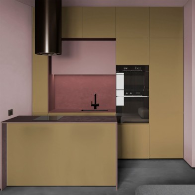 Vinilo adhesivo de color Verde Ocre para renovación de ducha. Lavable, antibacterias y con adhesivo de agarre profesional.