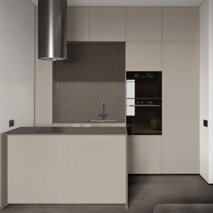 Cocina de diseño con muebles forrados en vinilo adhesivo Topo, se adapta a esquinas y cantos
