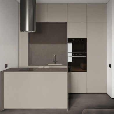 Cocina de diseño con muebles forrados en vinilo adhesivo Topo, se adapta a esquinas y cantos