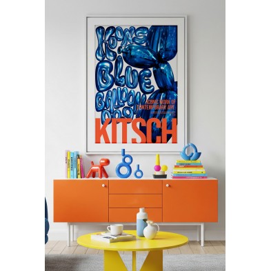 Balloon Dog Typographic Poster – Electric Blue and Orange