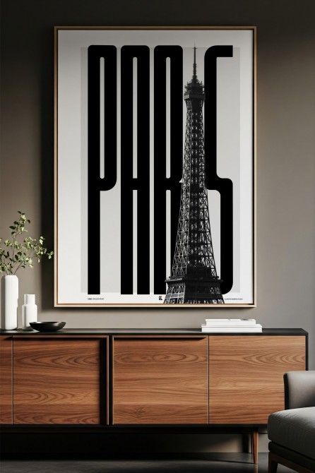 Typographic design poster about Paris, for modern walls and decor. Eco-friendly, PVC-free poster.
