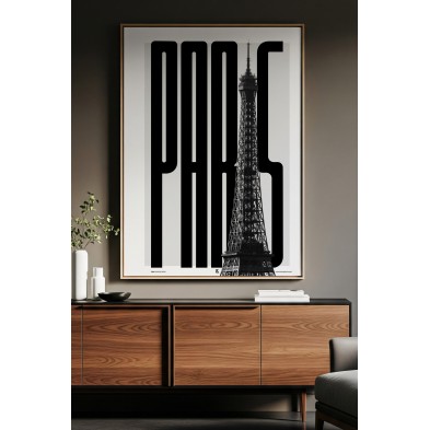 Typographic design poster about Paris, for modern walls and decor. Eco-friendly, PVC-free poster.