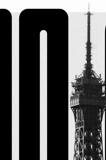 Detalle del poster con la torre Eiffel, para interiores minimalistas. Realizado con tintas eco y sin pvc.