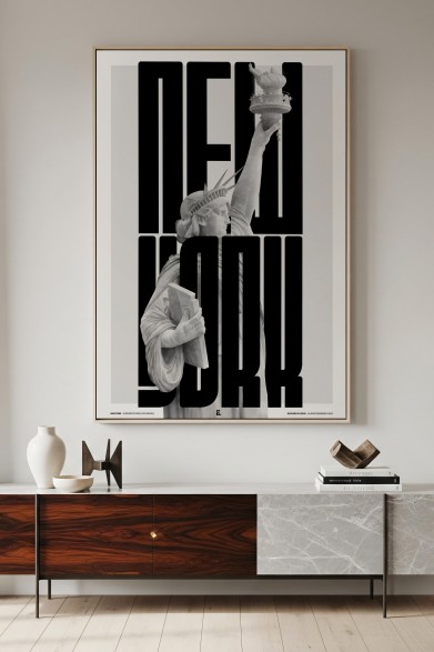 New York poster in a modern, minimalist, and elegant interior. Eco-friendly, PVC-free product.